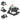 4-in-1 Foldable Activity Push Walker with Adjustable Height-Black