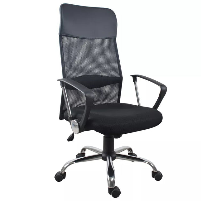 Xtech Office Chair Turin Executive Mesh Back Armrests Adjustable Height Steel Base - Black by Level Up Desks