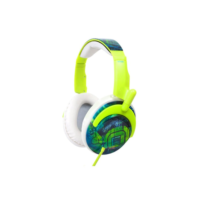 Koss Headphone Full Size Noise Isolating Deep Bass Extra Comfort Fold Flat Design Adjustable Padded Headband - Green by Level Up Desks