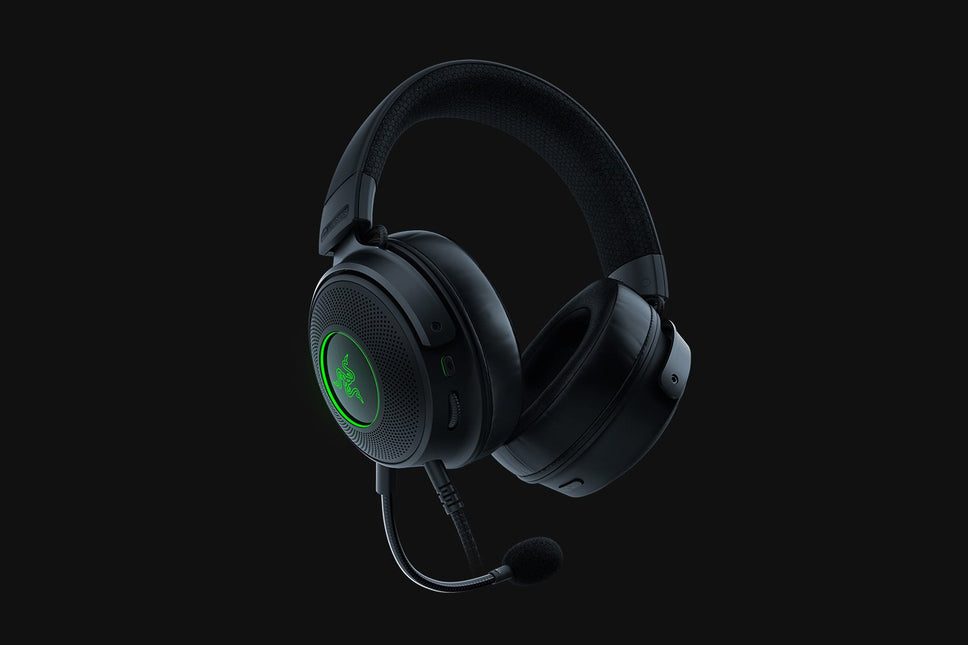 Razer Gaming Headset - Wired Kraken V3 HyperSense with Boom Mic THX Sparial Audio Passive Noise Cancelling - Black by Level Up Desks