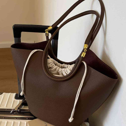 Tote Hobo Leather Drawstring Handbag by Coco Charli