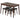 5 Piece Dining Table Set for 4 with 4 Upholstered Stools and Rubber Wood Legs-Brown