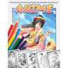 Anime Grayscale Coloring Book for Adults and Teens