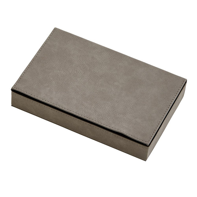 Leatherette 2 Card Deck Set, Grey 5" X 7.75" by Creative Gifts