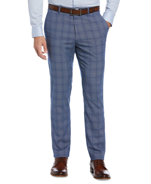 Perry Ellis Portfolio Men's Slim Fit Flat Front Dress Pants Blue Size 36X29 by Steals