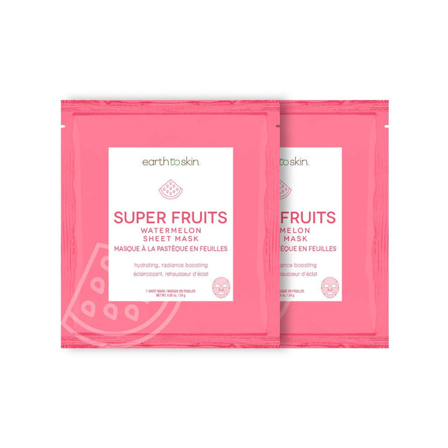 Super Fruits Watermelon & Prickly Pear Sheet Face Mask Set - Pack of 4 by EarthToSkin