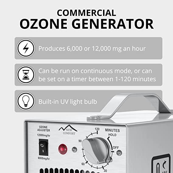 New Comfort Stainless Steel Commercial Ozone Generator UV Air Purifier 6,000 to 12,000 mg/hr by Prolux by Prolux Cleaners