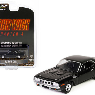 Plymouth Barracuda Black "John Wick: Chapter 4" (2023) Movie "Hollywood Series" Release 41 1/64 Diecast Model Car by Greenlight