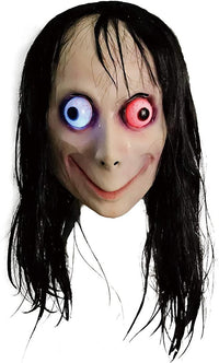 LED Mask Horror Devil Mask with Long Hair,Scary Challenge Games Evil Costume Halloween #ns23 _mkpt. by Js House