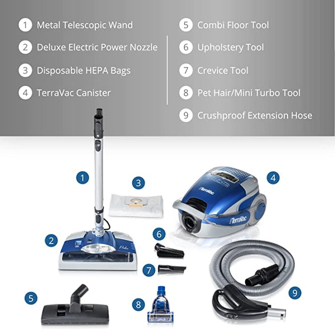 Blue 5 Speed Prolux TerraVac Vacuum Cleaner with Sealed HEPA Filter by Prolux Cleaners