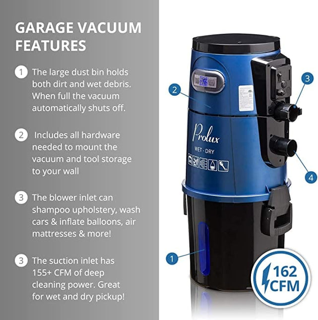 Blue Prolux Wet/Dry Garage Vacuum, Shampooer, Blower and Detailer by Prolux Cleaners