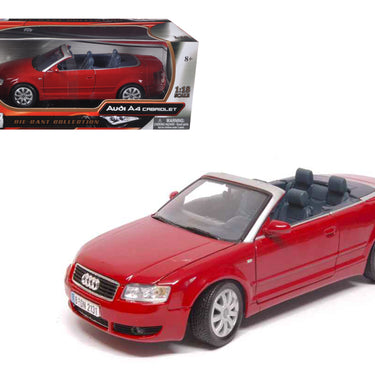 Audi A4 Red Convertible 1/18 Diecast Model Car by Motormax
