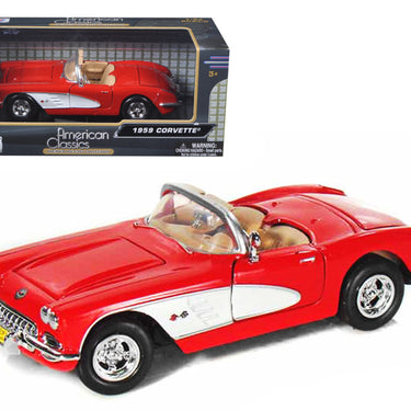 1959 Chevrolet Corvette Convertible Red 1/24 Diecast Model Car by Motormax