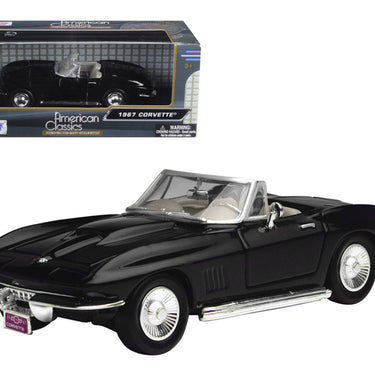 1967 Chevrolet Corvette Convertible Black 1/24 Diecast Model Car by Motormax