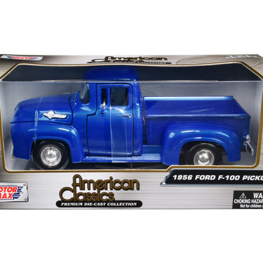 1956 Ford F-100 Pickup Truck Blue Metallic "American Classics" Series 1/24 Diecast Model Car by Motormax