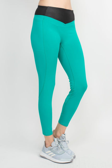 Activology Mid Waist Banded High Shine 7-8 Interlock Legging by Curated Brands