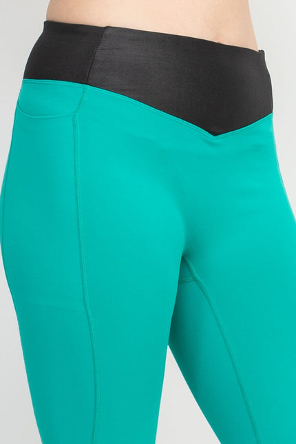 Activology Mid Waist Banded High Shine 7-8 Interlock Legging by Curated Brands