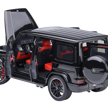 2019 Mercedes-Benz AMG G63 Black with Red Interior 1/18 Model Car by Autoart