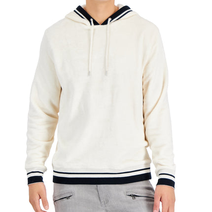 INC International Concepts Men's Regular Fit Ribbed Velour Hoodie White Size Small by Steals