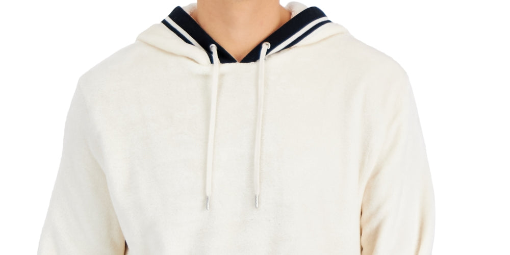 INC International Concepts Men's Regular Fit Ribbed Velour Hoodie White Size Small by Steals