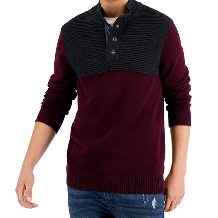 INC International Concepts Men's Colorblocked Mock Neck Sweater Red Size XX-Large by Steals