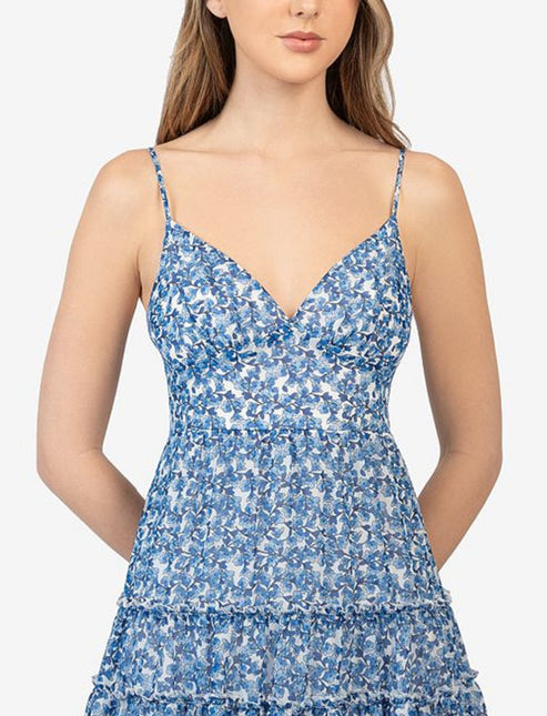 B Darlin Junior's Floral Print Tie Dress Blue by Steals