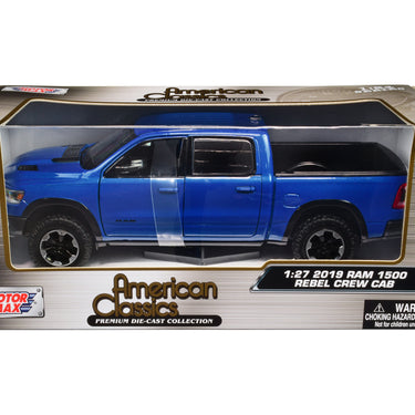 2019 RAM Rebel 1500 Crew Cab Pickup Truck Blue Metallic "American Classics" Series 1/24-1/27 Diecast Model Car by Motormax