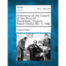 Ordinances of the Council of the Town of Woodstock, Virginia Passed Finally Dec. 4, 1906