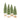 LED Lighted Green Bottle Brush Tree with Wood Base and Gold Accent (Set of 4)