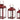 Modern Red Metal Lantern (Set of 3)