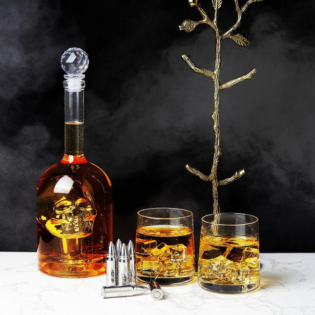 Skull Decanter in Bottler Skull Head by The Wine Savant 750ml, Skull Bottle Skull Face Enlarges with Whiskey, Tequila, Bourbon Scotch or Rum - Great Gift for Any Bar! by The Wine Savant - Vysn