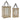 Natural Wood Lantern with Open Metal Lid (Set of 2)