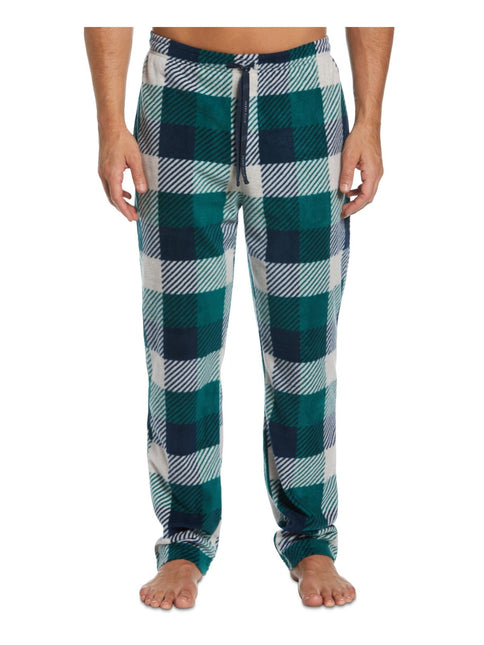 Perry Ellis Portfolio Men's Modern Buffalo Plaid Textured Fleece Pajama Pants Green Size X-Large by Steals