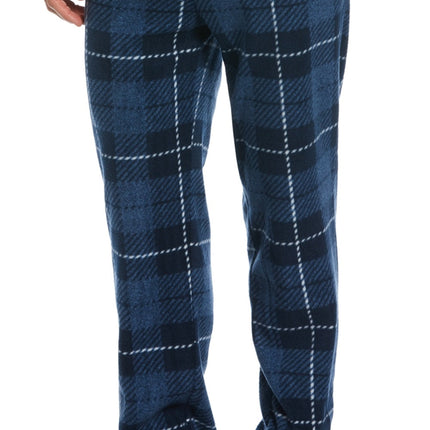 Perry Ellis Portfolio Men's Windowpane Plaid Textured Fleece Pajama Pants Blue Size Medium by Steals