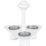 Metal Triple Pot Holder with Tin Planters 11"H