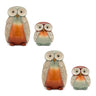 Terra Cotta Owl Figurine with Glazed Accents (Set of 4)