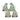 Stone Garden Gnome Figurine with Flower Stem Accent (Set of 4)
