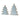 Wood Pine Tree Decor (Set of 2)