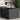 vidaXL Garden Table Black PE Rattan, Powder-Coated Steel, Tempered Glass