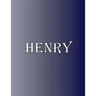 Henry: 100 Pages 8.5" X 11" Personalized Name on Notebook College Ruled Line Paper