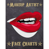 Makeup Artist Face Charts: Makeup cards to paint the face directly on paper with real make-up - Ideal for: professional make-up artists, vloggers
