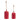 Red Metal Bell Ornament (Set of 2)
