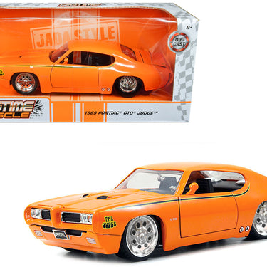 1969 Pontiac GTO Judge Pro Stock Orange 1/24 Diecast Car Model by Jada