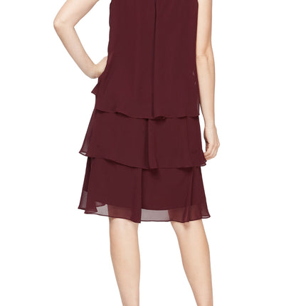 SL Fashions Chiffon Tier Jacket Dress - Elegant Women's Evening Wear by Curated Brands