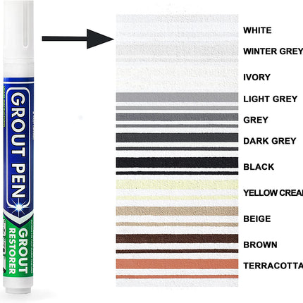Grout Pen Beige Tile Paint Marker: Waterproof Tile Grout Colorant and Sealer Pen _mktp44 by Js House