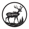 Cut Metal Merry Christmas Deer Plaque 16"D