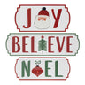Metal Holiday Sentiment Plaque (Set of 3)