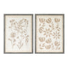 Framed Floral Wall Art Under Glass  (Set of 2)