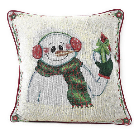 DaDa Bedding Set of 4 Pieces - Magical Santa Snowman Gingerbread Christmas Holiday Tapestry Throw Pillow Covers Bundle Pack - 16" x 16" by DaDa Bedding Collection