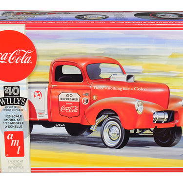 Skill 3 Model Kit 1940 Willys Gasser Pickup Truck "Coca-Cola" 1/25 Scale Model by AMT